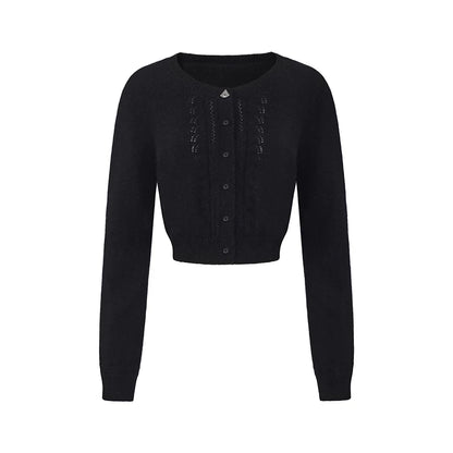 Vintage Soft Brushed Rabbit Hair Knit Cardigan