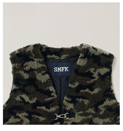 Cross Relic Oversized Faux Fur Vest