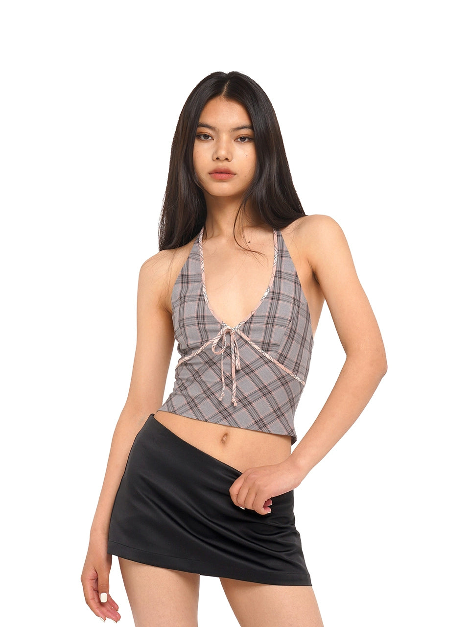 Halter Neck Bow Trim Top