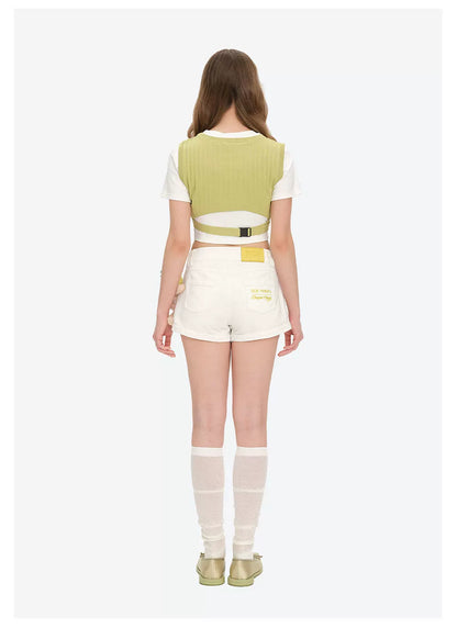 Lollipop V-Waist Slim-Fit Shorts