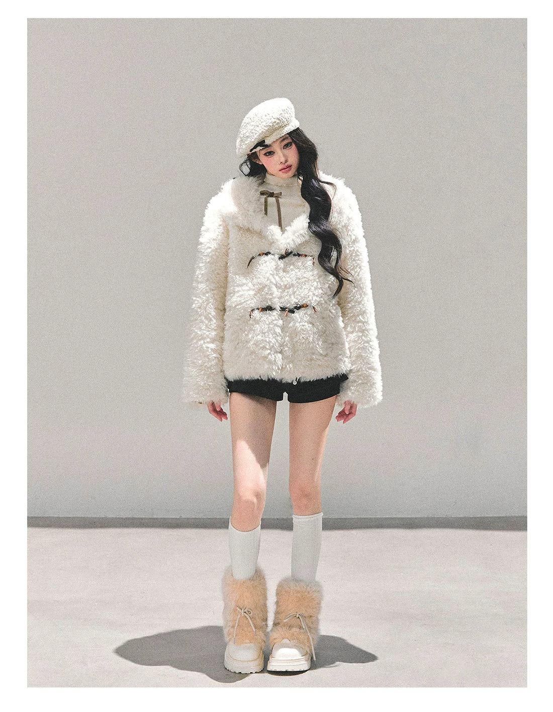 Soft Snow Shearling Fur-Trimmed Jacket