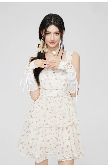 Floral Printed Slide Mini Dress - CHINASQUAD