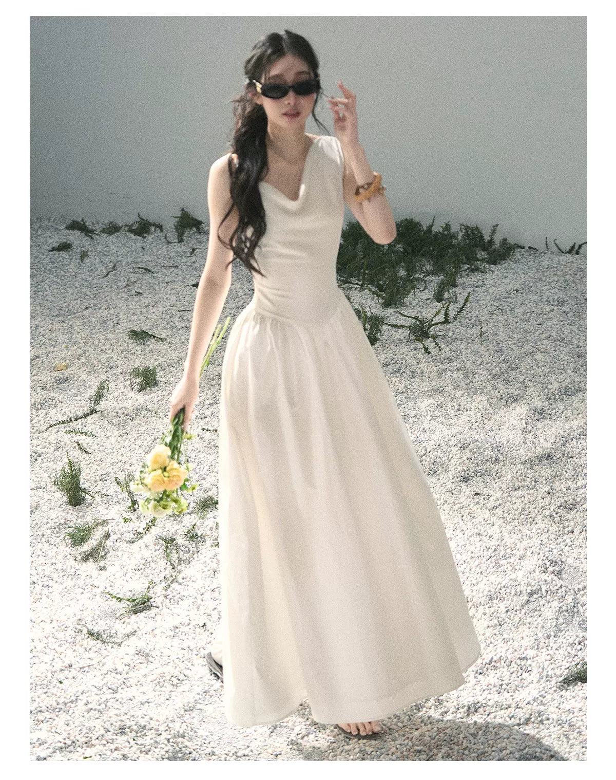 Moonlight Sonata Draped Maxi Dress