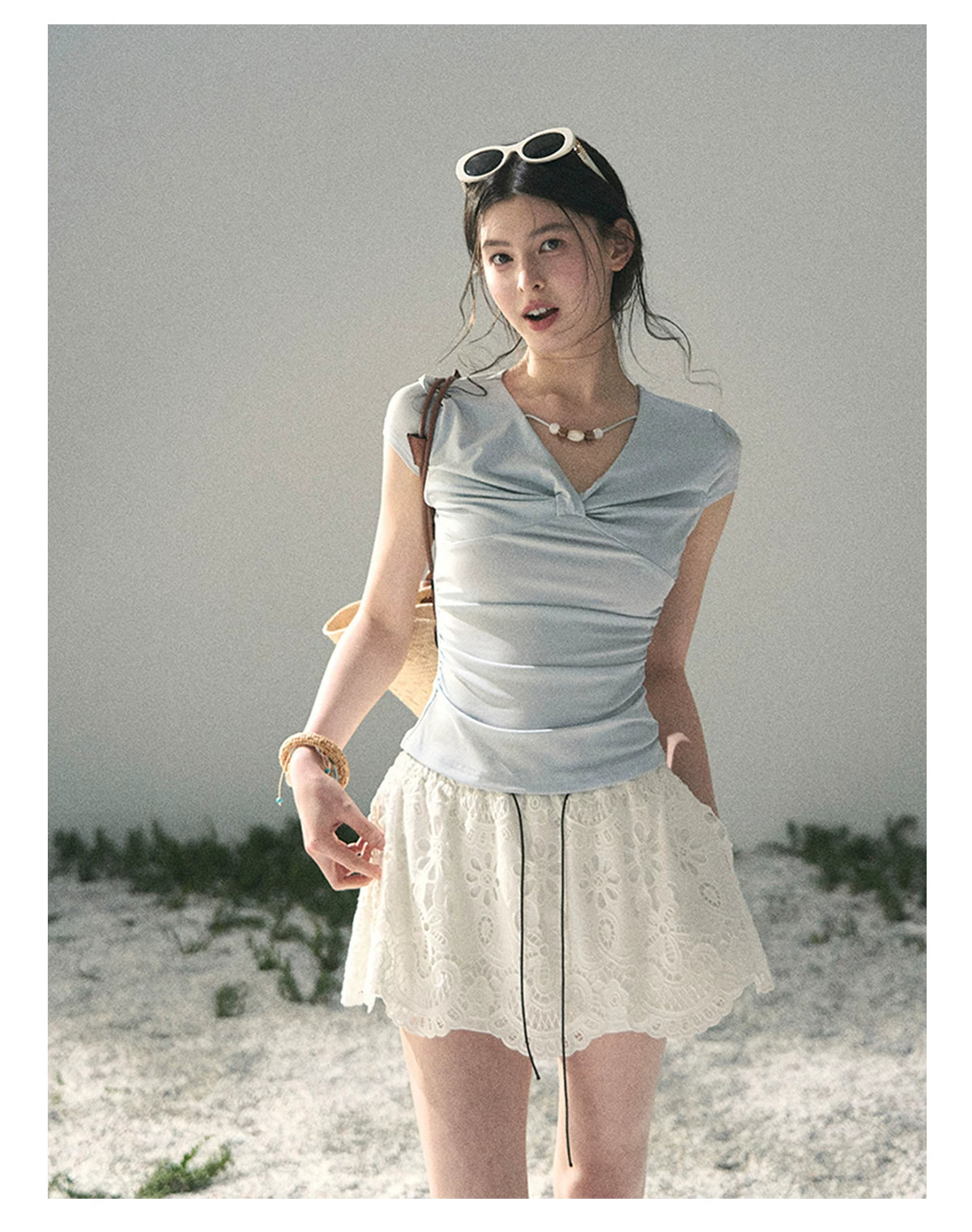 “Lost in Your Embrace” French Floral Cutwork Bubble Mini Skirt