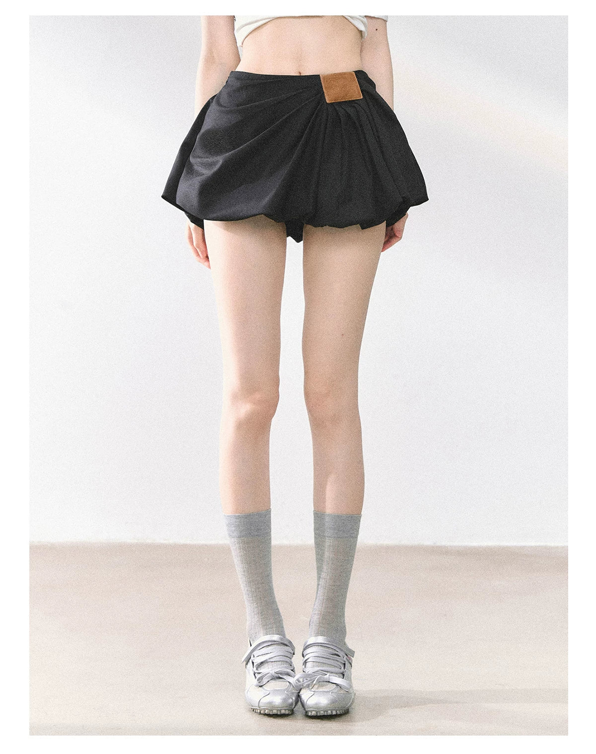 American-Style High-Waist Bubble Mini Skirt