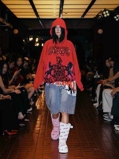 Letter Print Suede Snow Boots