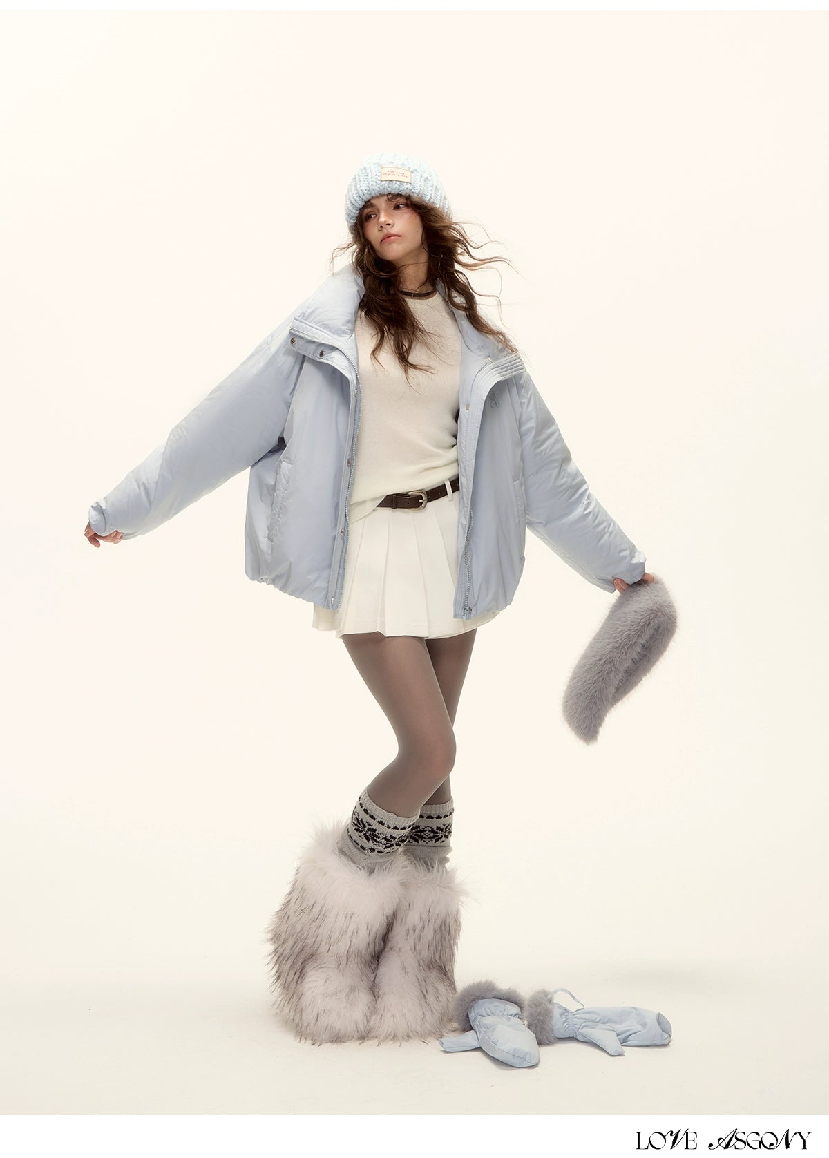 Fur-Collar Short Down Puffer Jacket