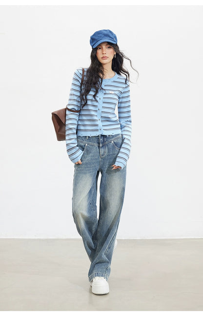 Striped Knit Cardigan