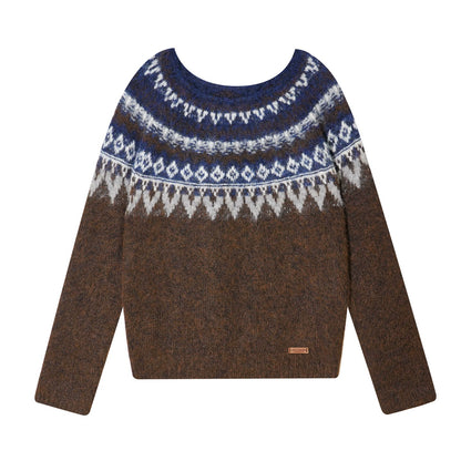 Wool-Blend Fair Isle Knit Sweater
