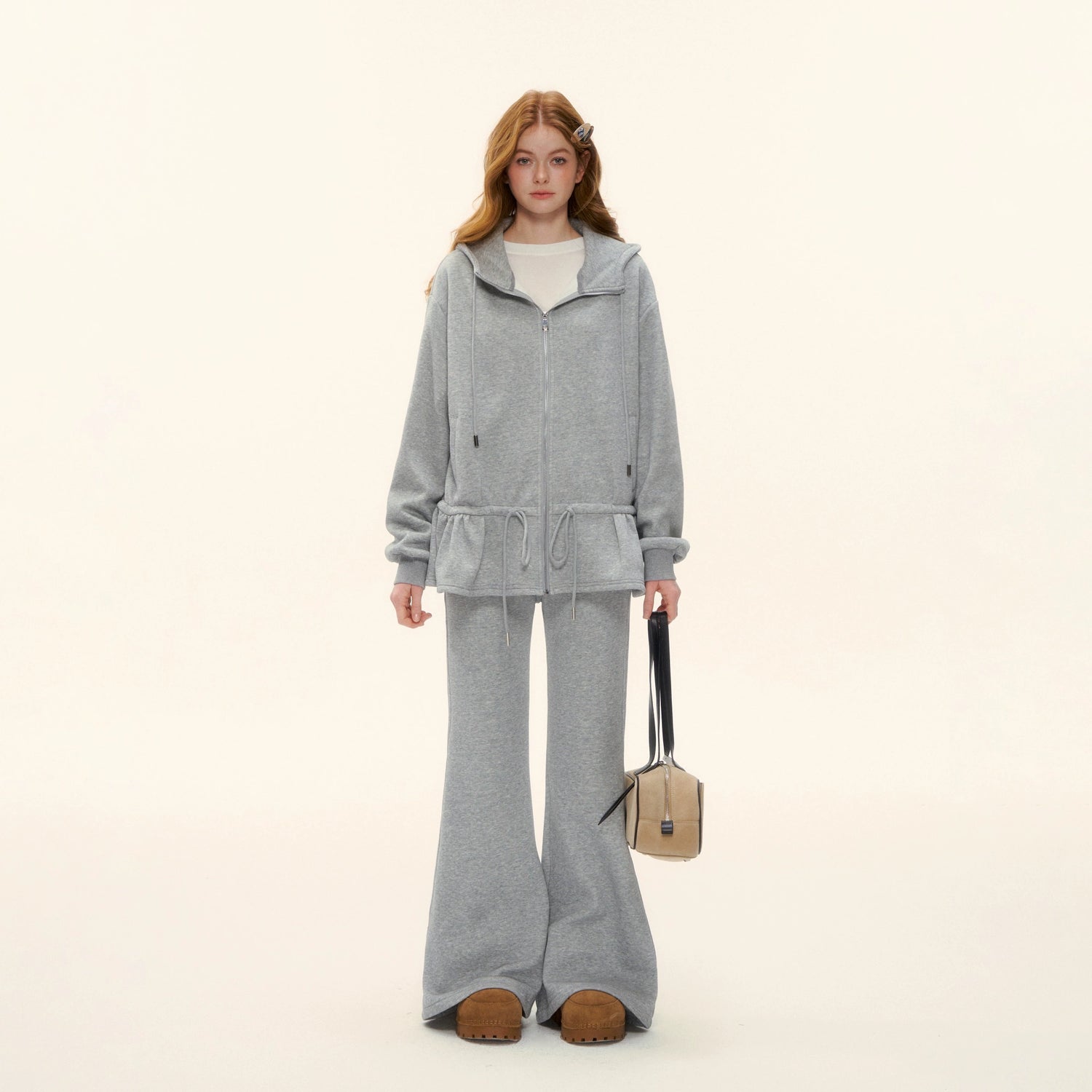 Peplum Hoodie &amp; Subtle Flared Pants Set