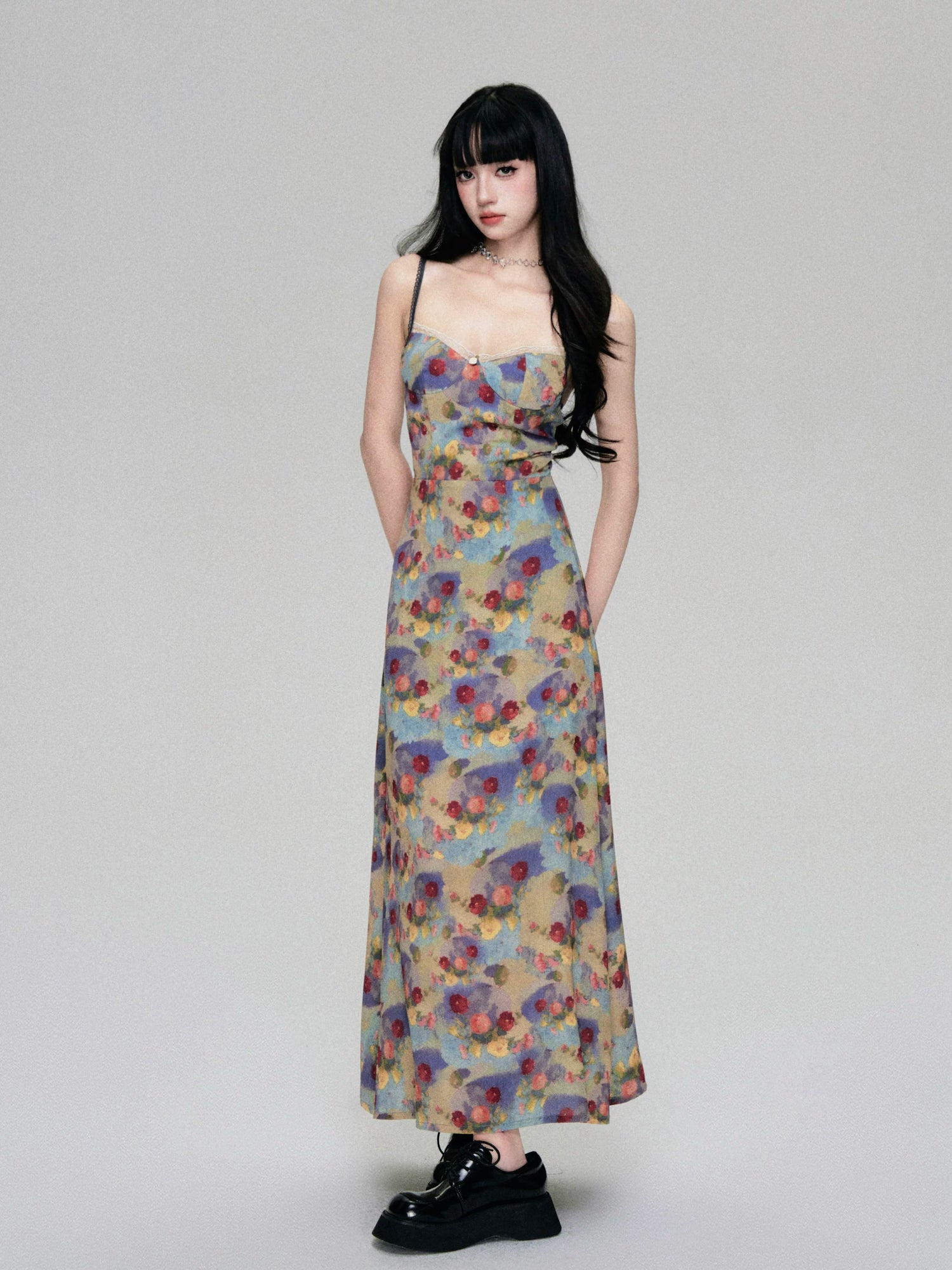 French Vintage Floral Slip Dress