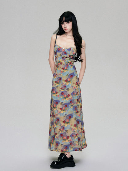 French Vintage Floral Slip Dress