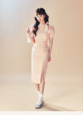 Pink Cheongsam Dress - CHINASQUAD