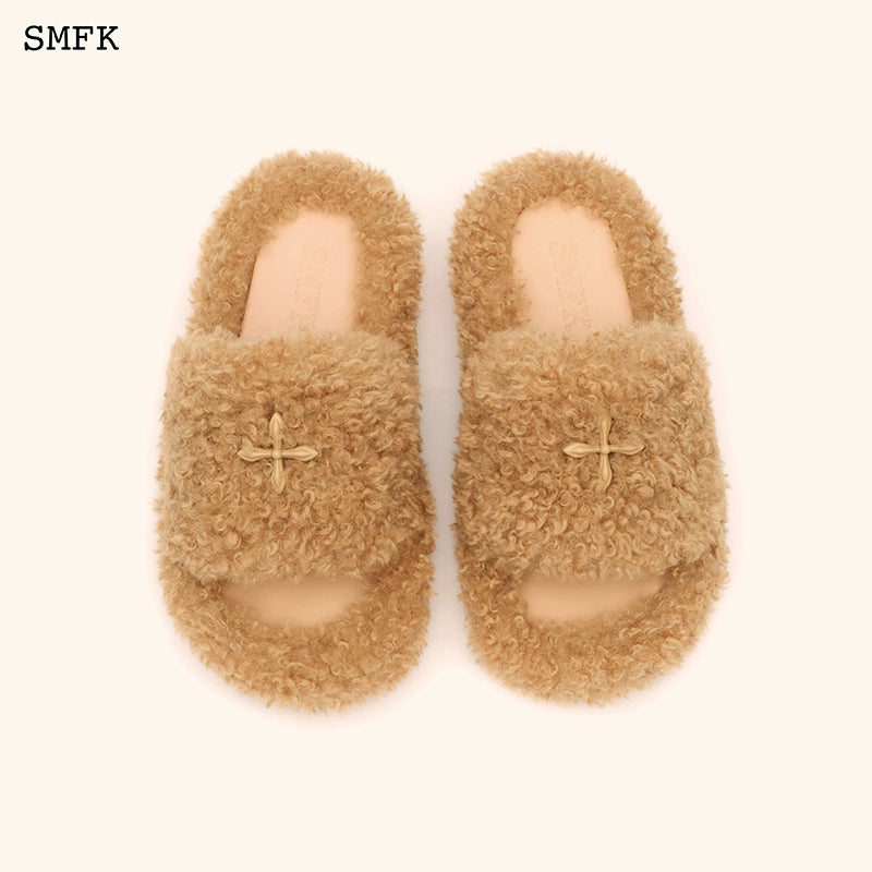 SMFK Fuzzy Platform Black Edition Slide Sandals
