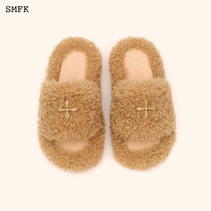 SMFK Fuzzy Platform Black Edition Slide Sandals