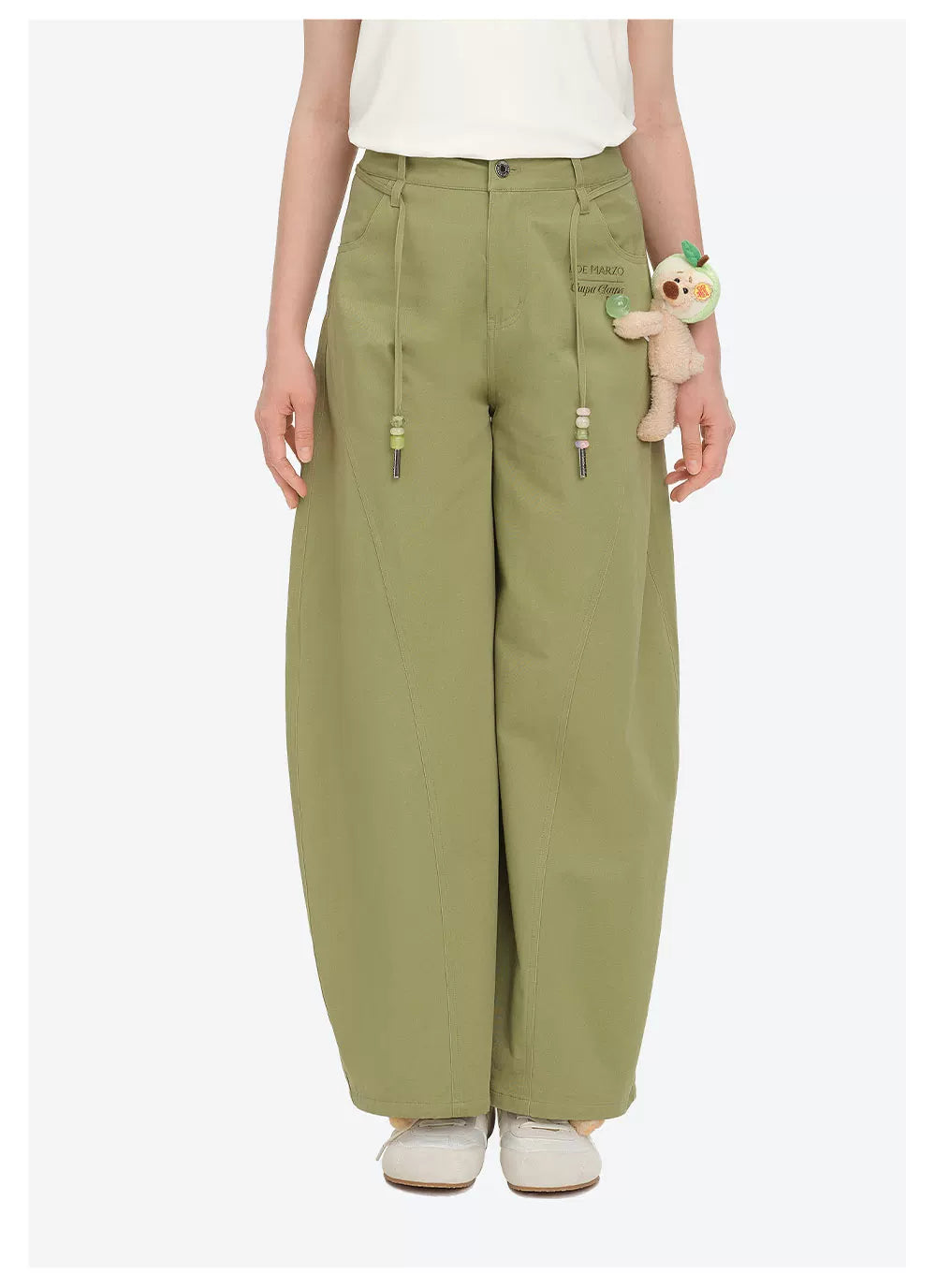 Curved-Hem Cargo Pants