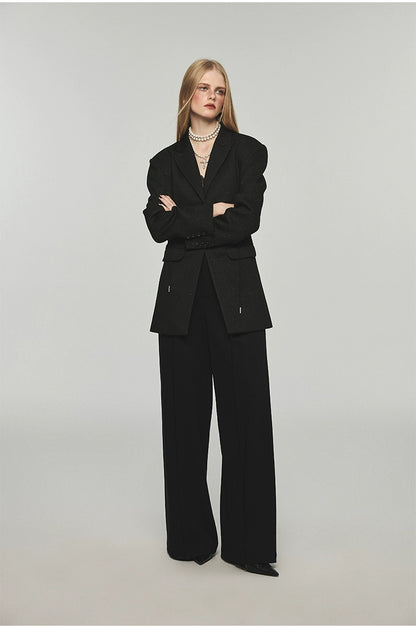 Black Loose-Fit Long Trousers - CHINASQUAD