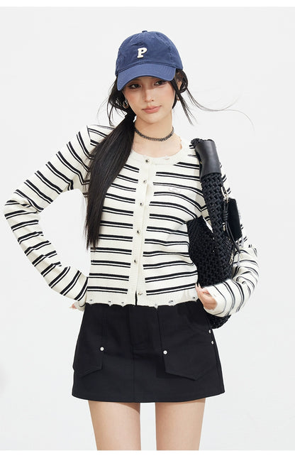 Striped Knit Cardigan