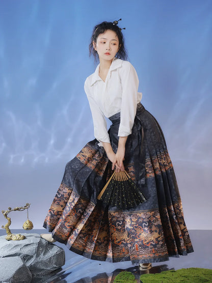 (Final Sale) "狮子球" Ming-style Horse-face Skirt