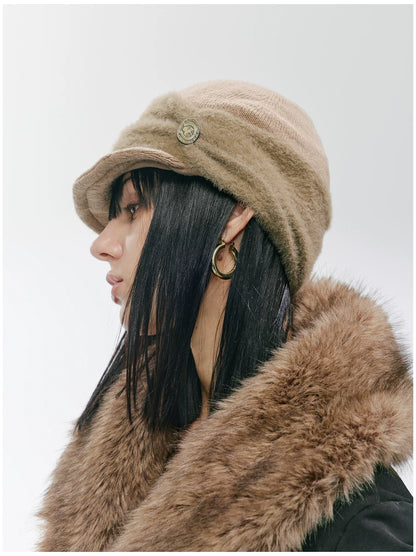 Wool-Blend Ruched Knit Cap