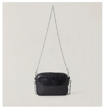 Compass Badge Leather Chain Bag (Small)