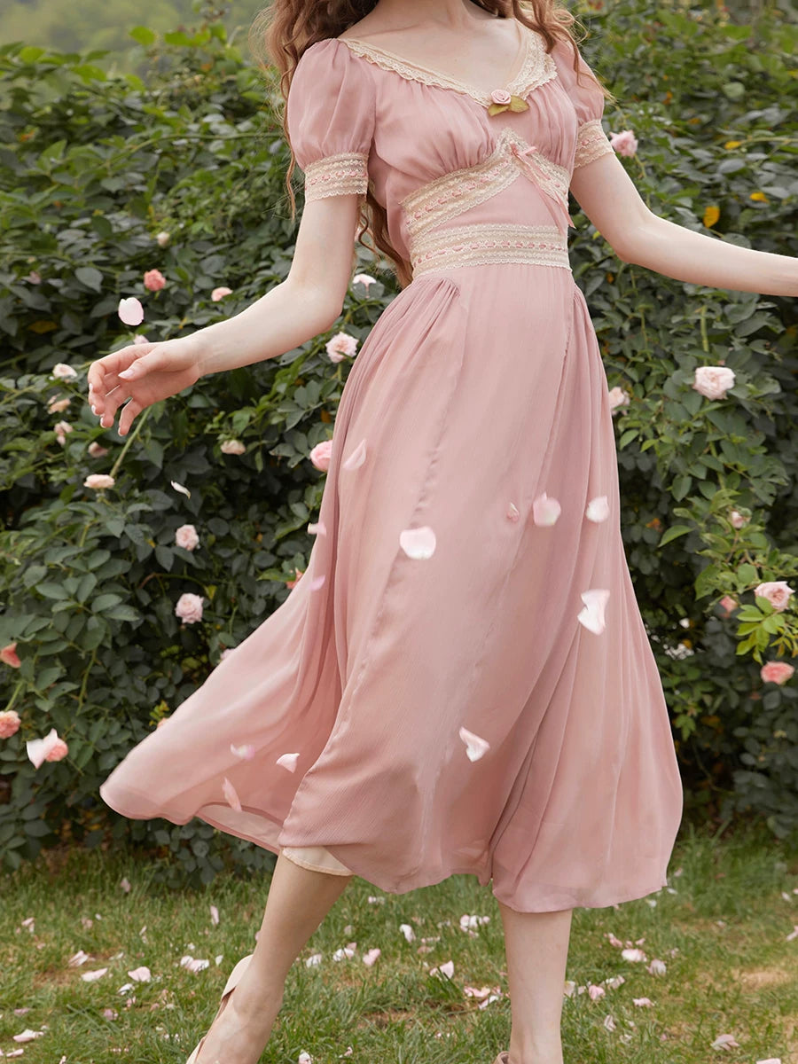 French Vintage Romantic Lace Dress