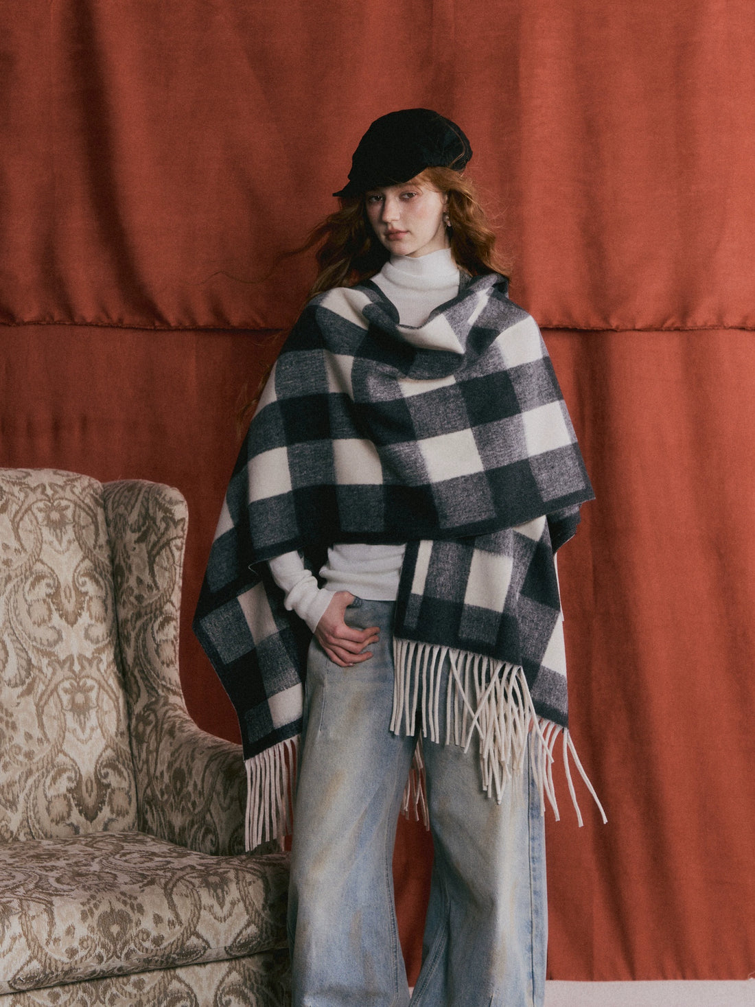 Fringe Layered Shawl Scarf