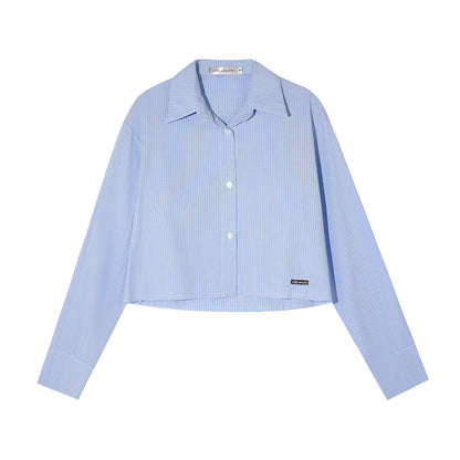 Plaid Cropped Frayed-Hem Shirt - CHINASQUAD