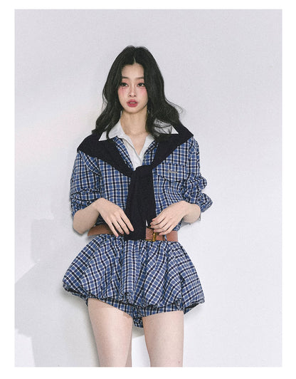 Hepburn-Style Bubble Hem Mini Dress