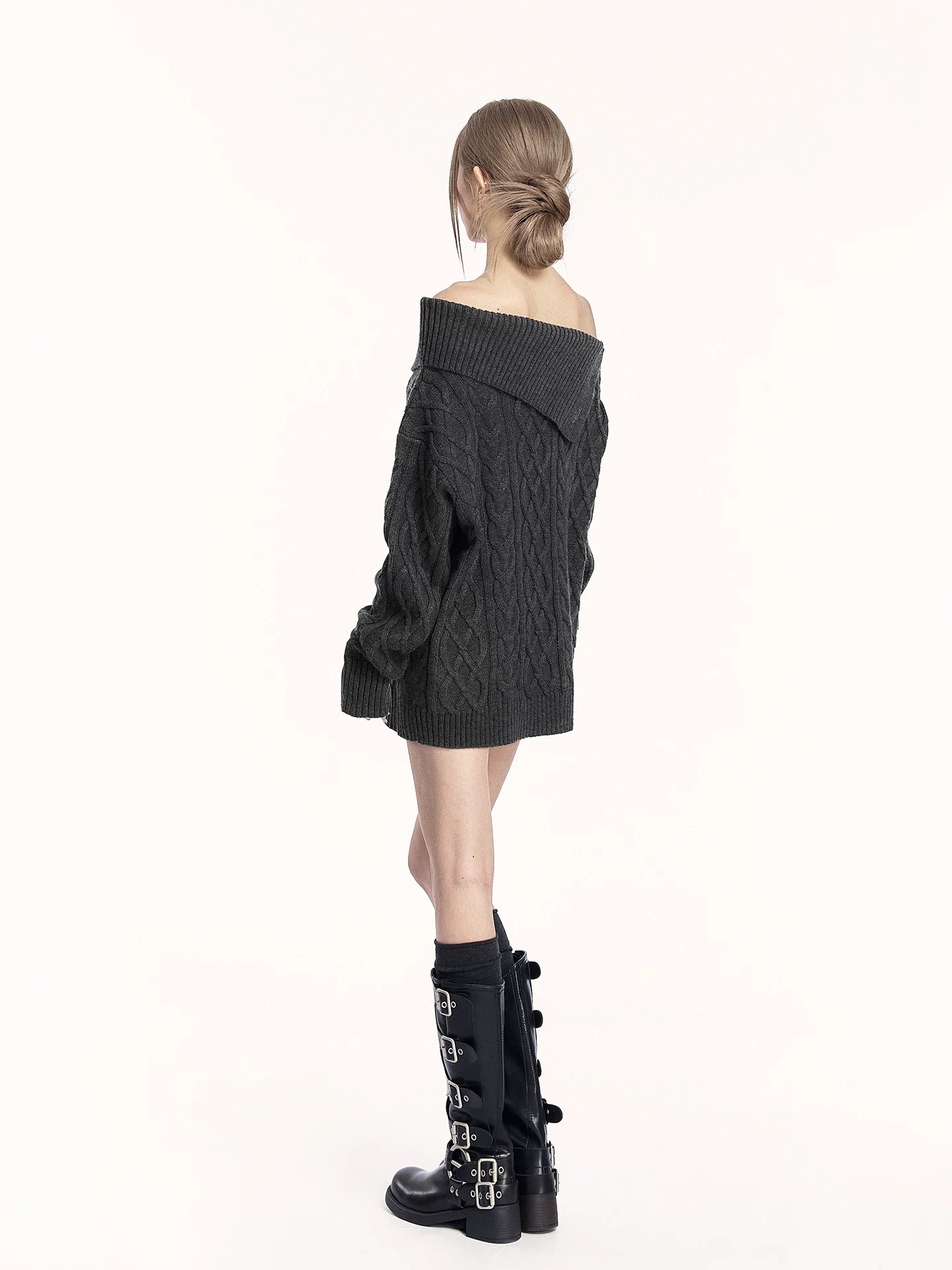 Knit Sweater &amp; Shorts Two-Piece Set