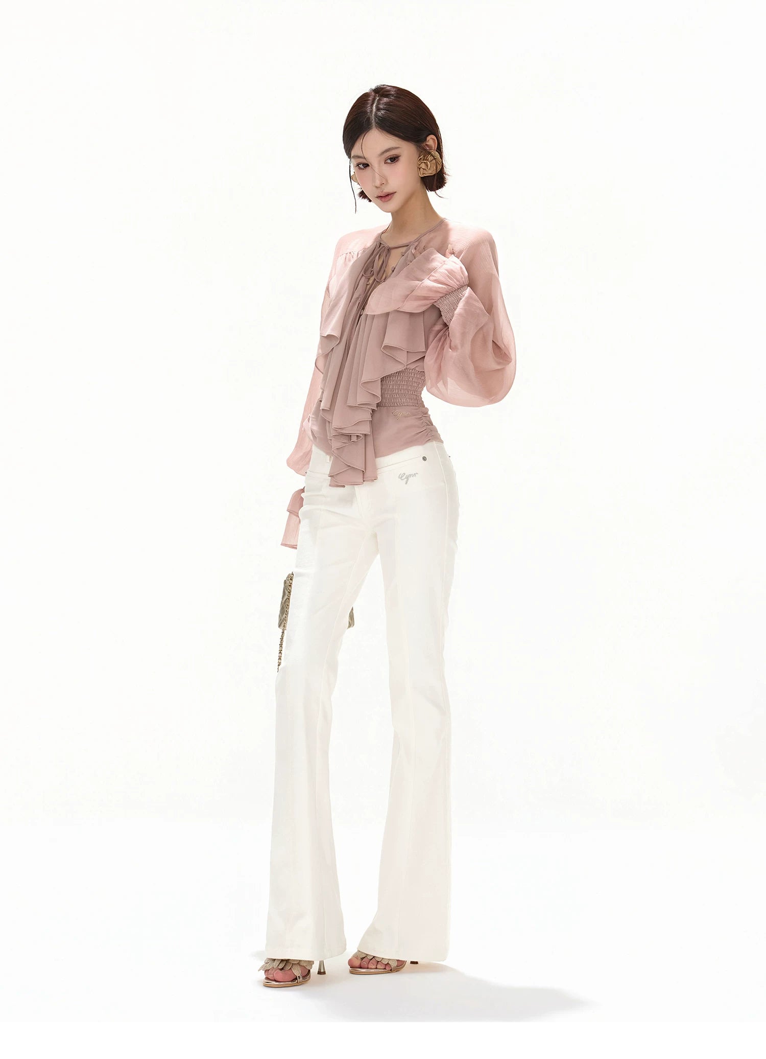 Luminous Nouveau Ruffle Chiffon Blouse