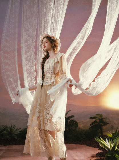 Liberty Letter French Lace Peter Pan Collar Shirt