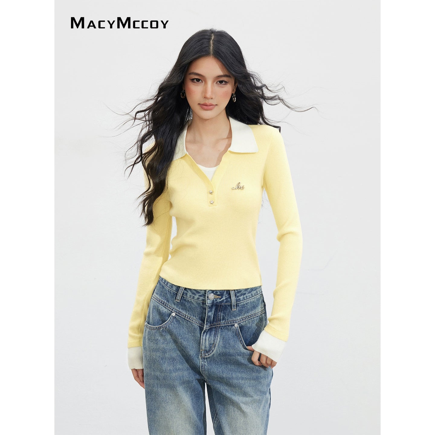 Contrast Faux-Layer T-shirt