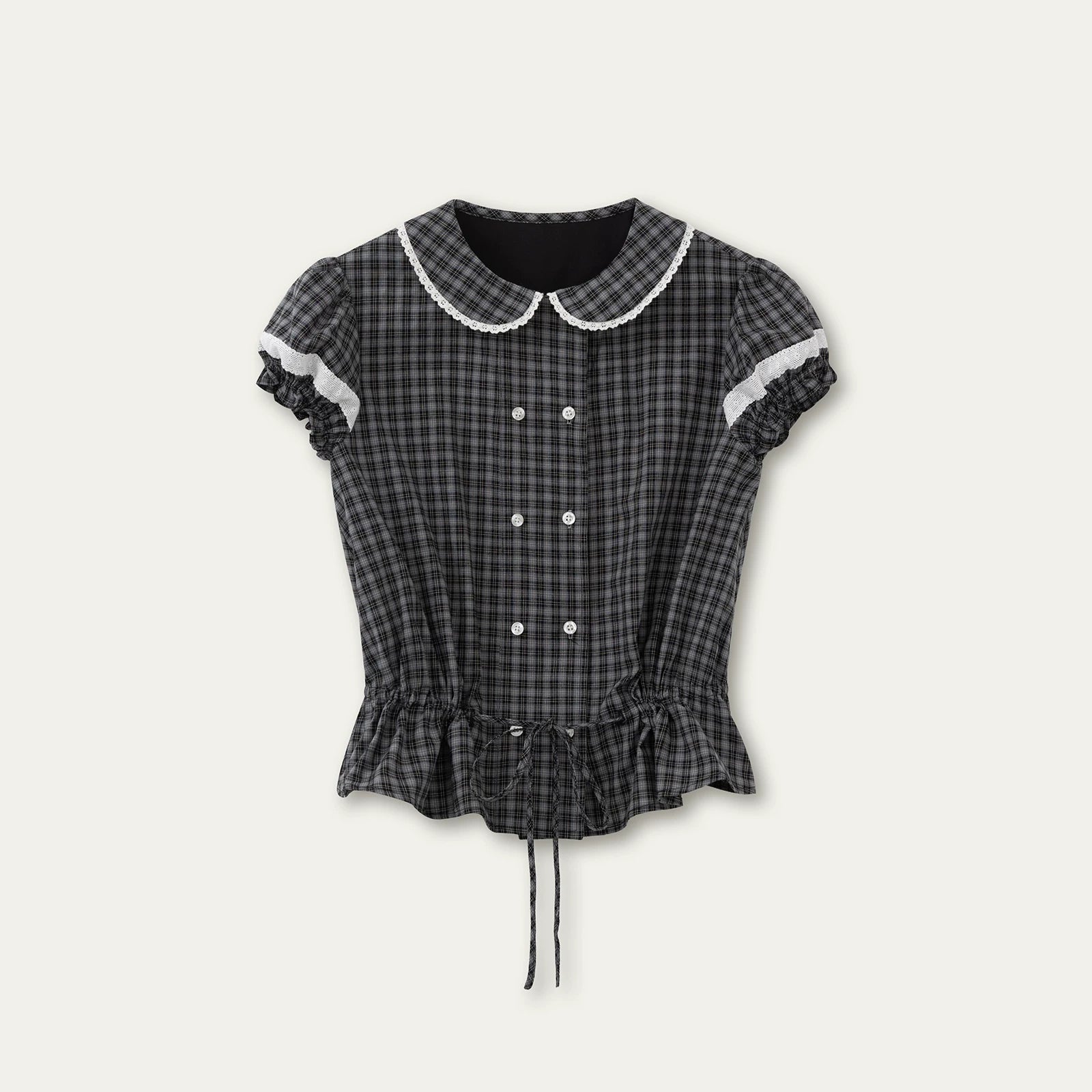 Vintage Plaid Floral Girl Two-Piece Set