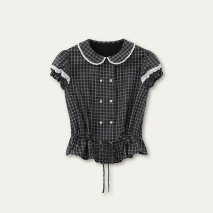 Vintage Plaid Floral Girl Two-Piece Set