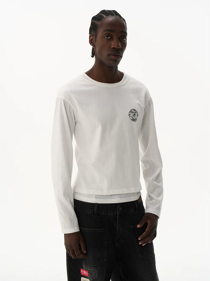 Layered Effect Basic Long Sleeve T-Shirt