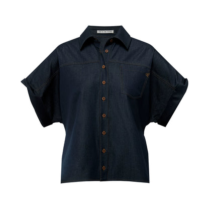 Lyocell Relaxed Batwing Sleeve Shirt