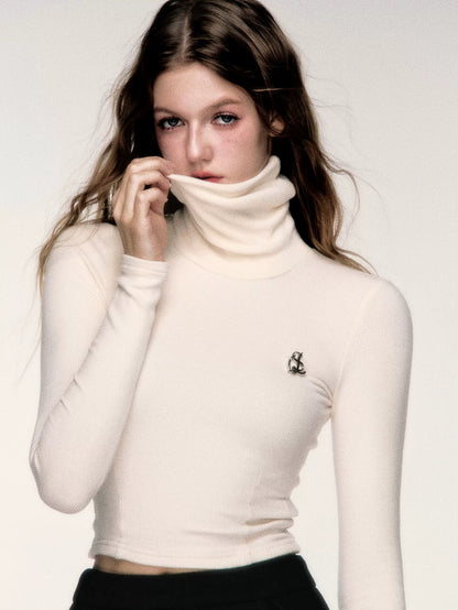High-Neck Stretch Knit Base Layer