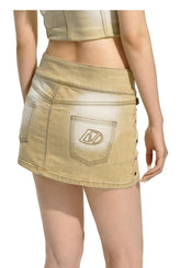 Brown Slim-Fit Bodycon Denim skirt - CHINASQUAD