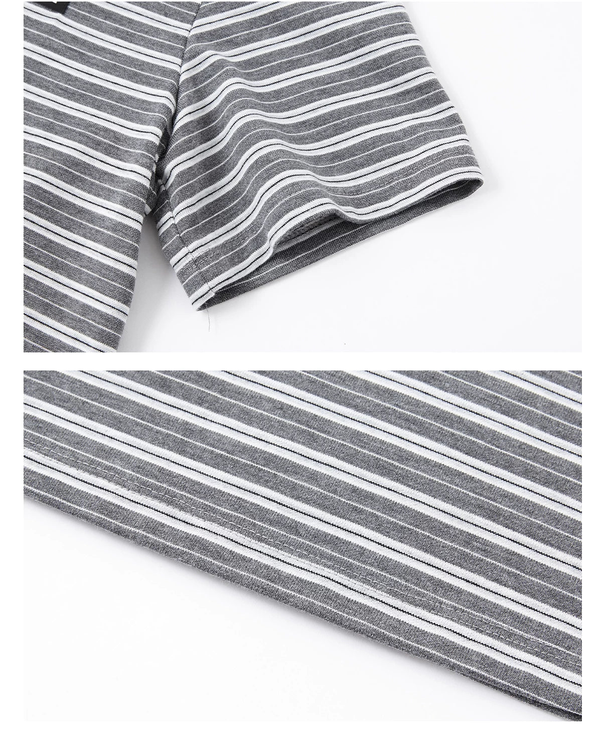 Tie-Neck Sailor Collar Striped Short Sleeve T-Shirt