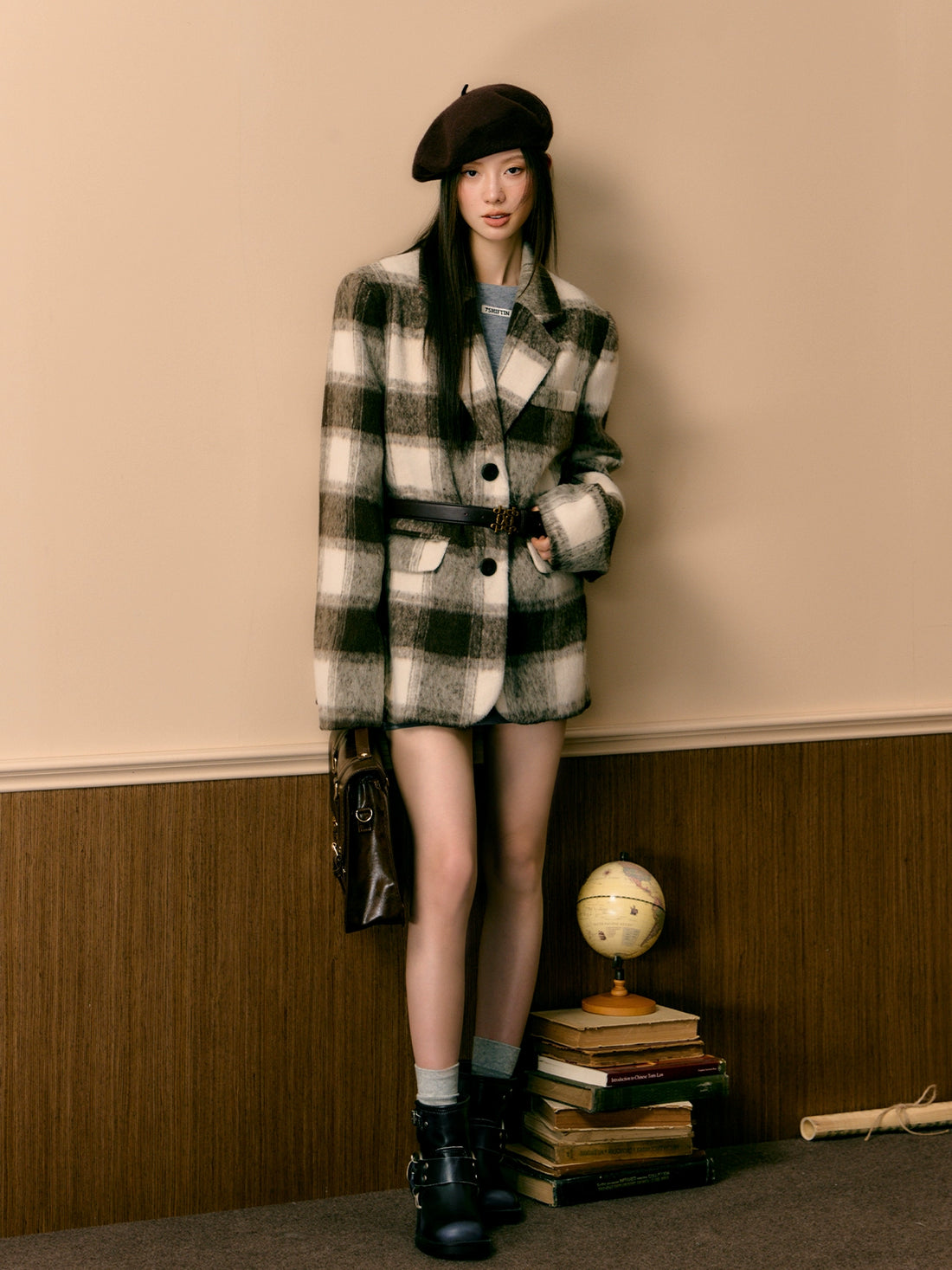 Short &amp; Long Brown Plaid Coats - CHINASQUAD