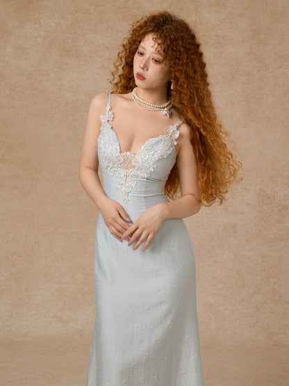 Moonlit Tide Lace Splice Princess Slip Dress