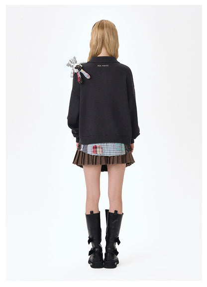 Plaid Bear Polo Sweater