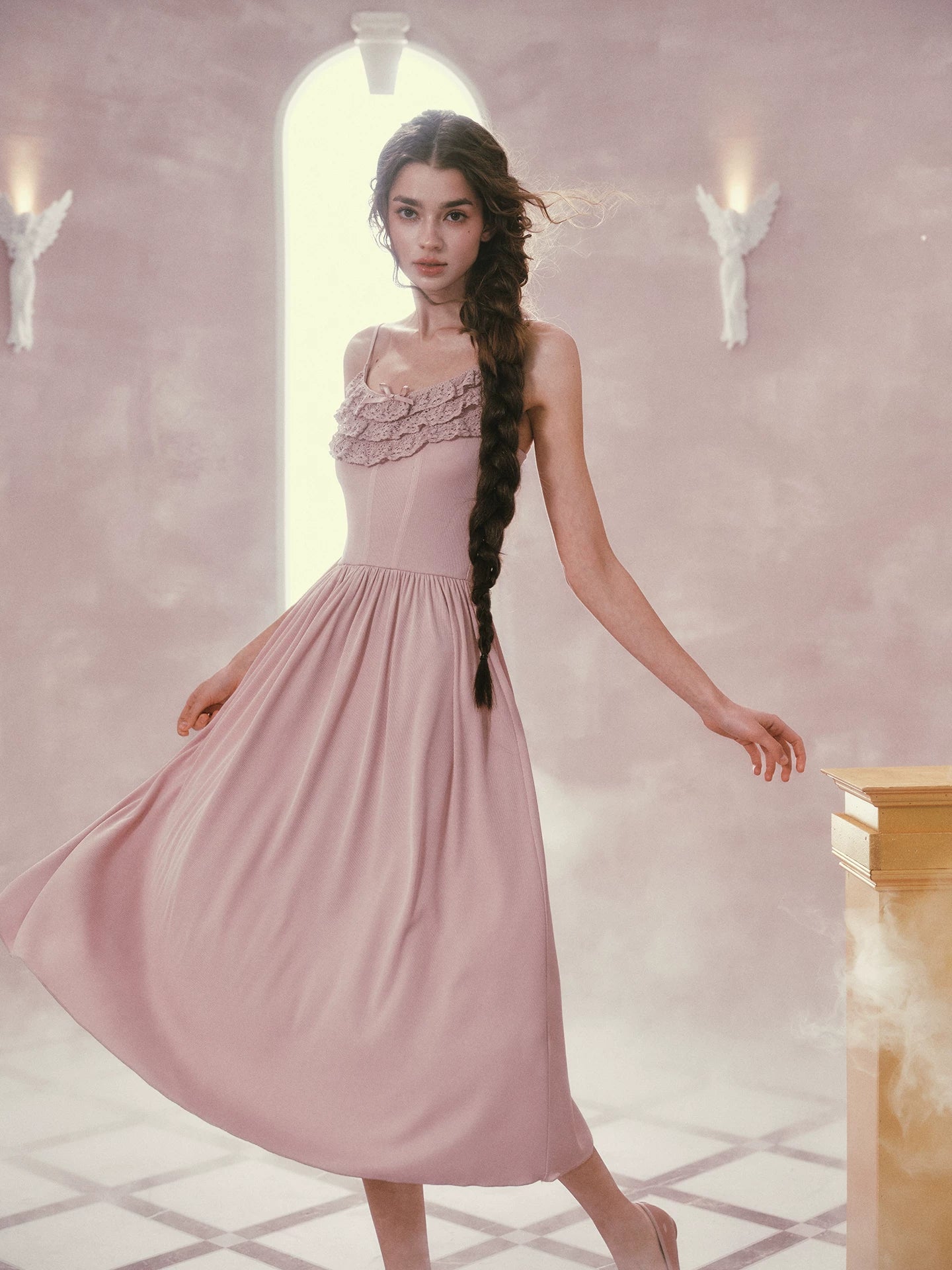 Pink Mist Ballet Knit Slip Dress