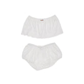 Cotton Eyelet Bubble Shorts & Layered Mini Skirt Set 1Jinn Studio
