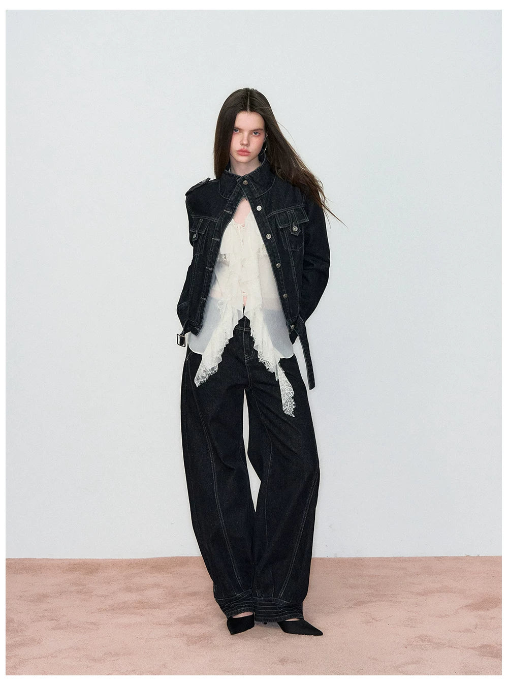 Deconstructed Patchwork Straight-Leg Denim Jeans