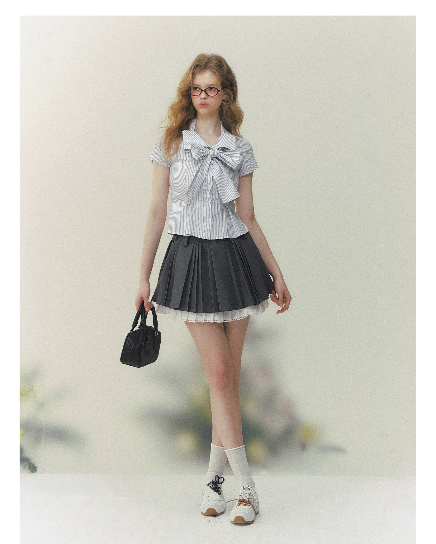 Muse Striped Bow-Fastening Shirt
