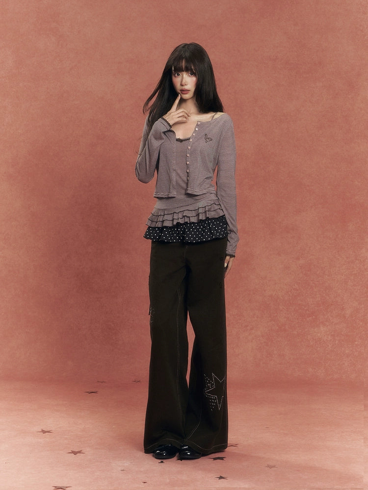 Vintage Washed Straight-Leg Denim Jeans