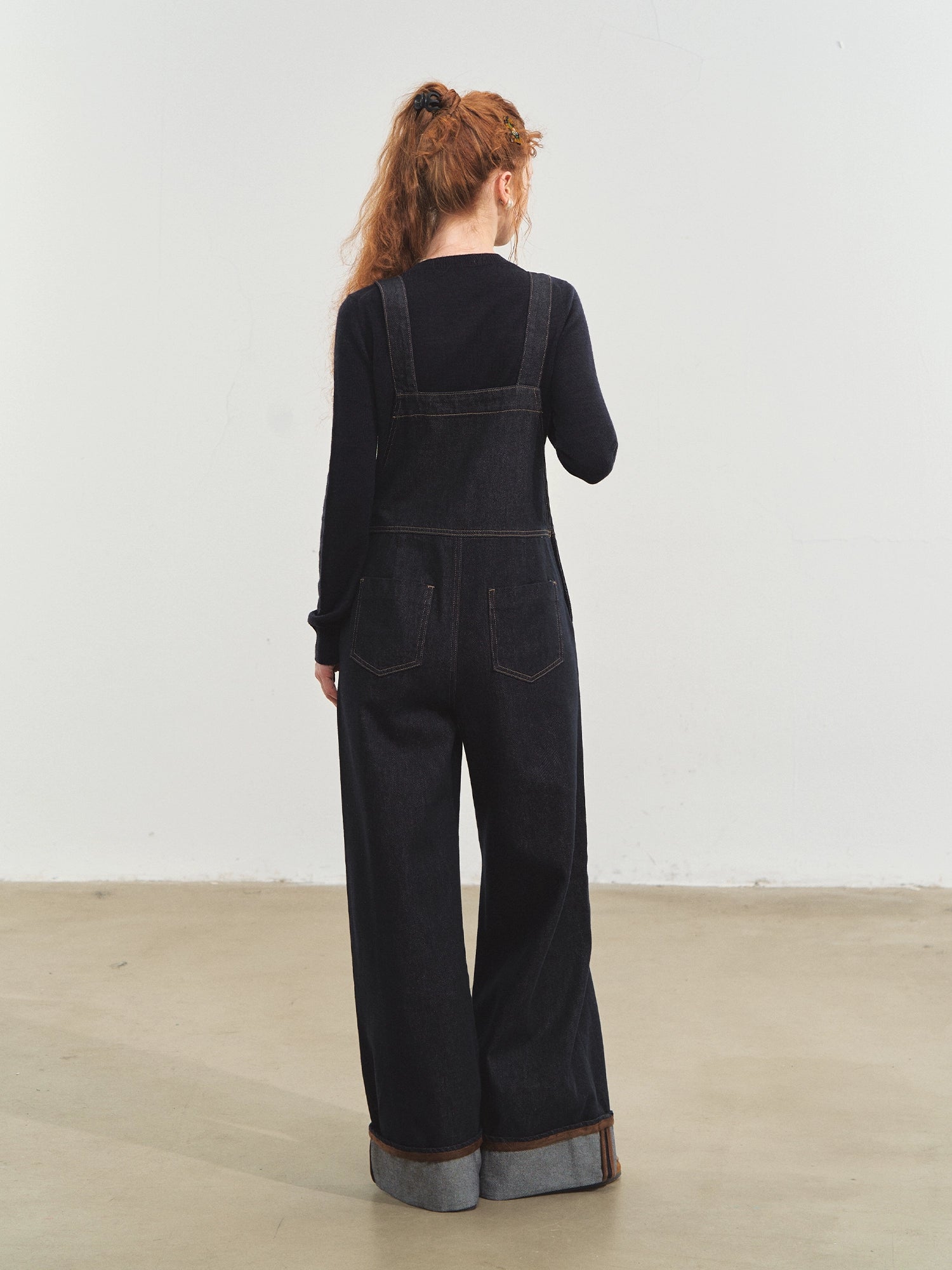 Raw Denim Cuffed Overalls - CHINASQUAD