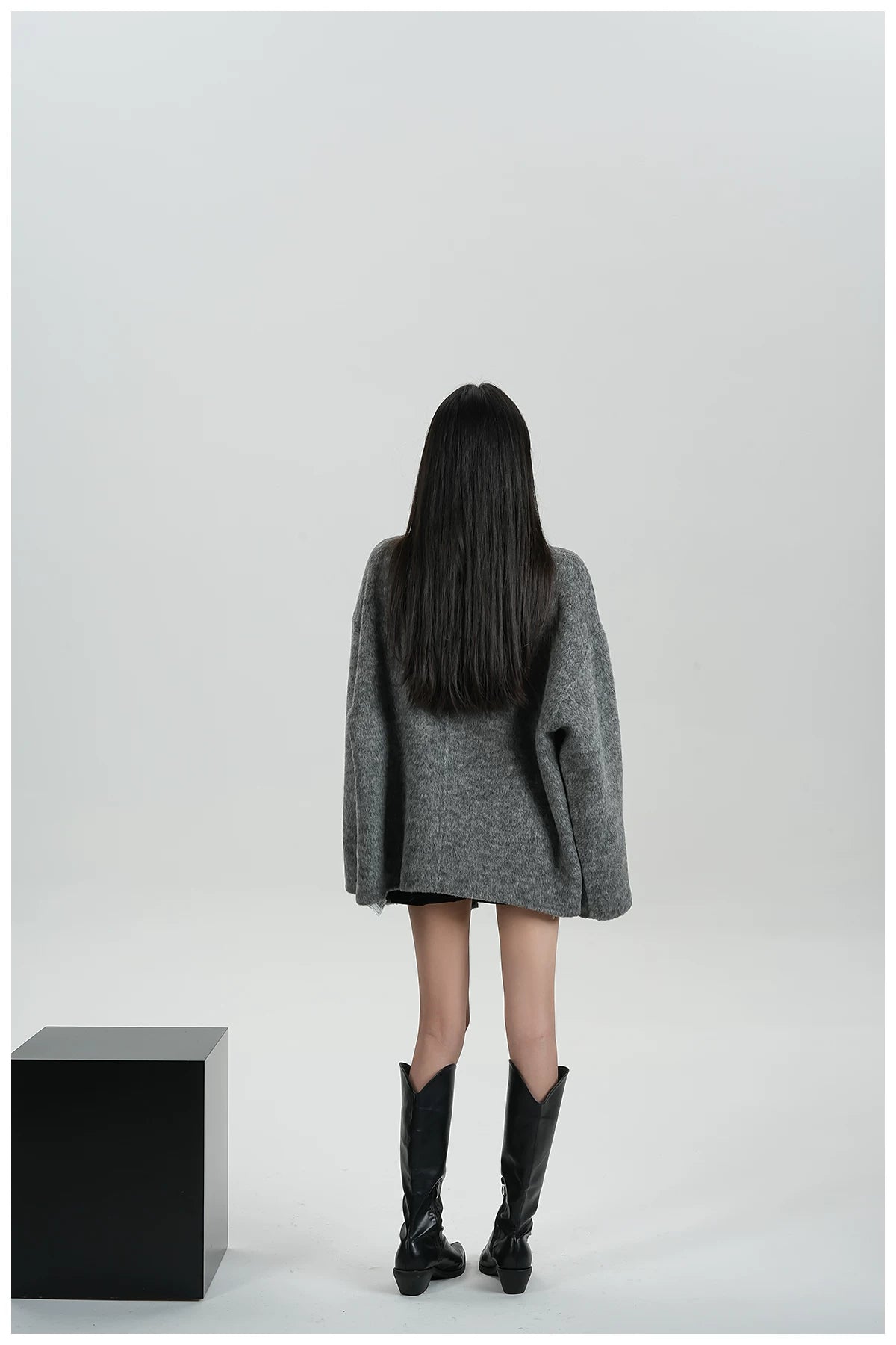 Double-Faced Wool Cape Jacket